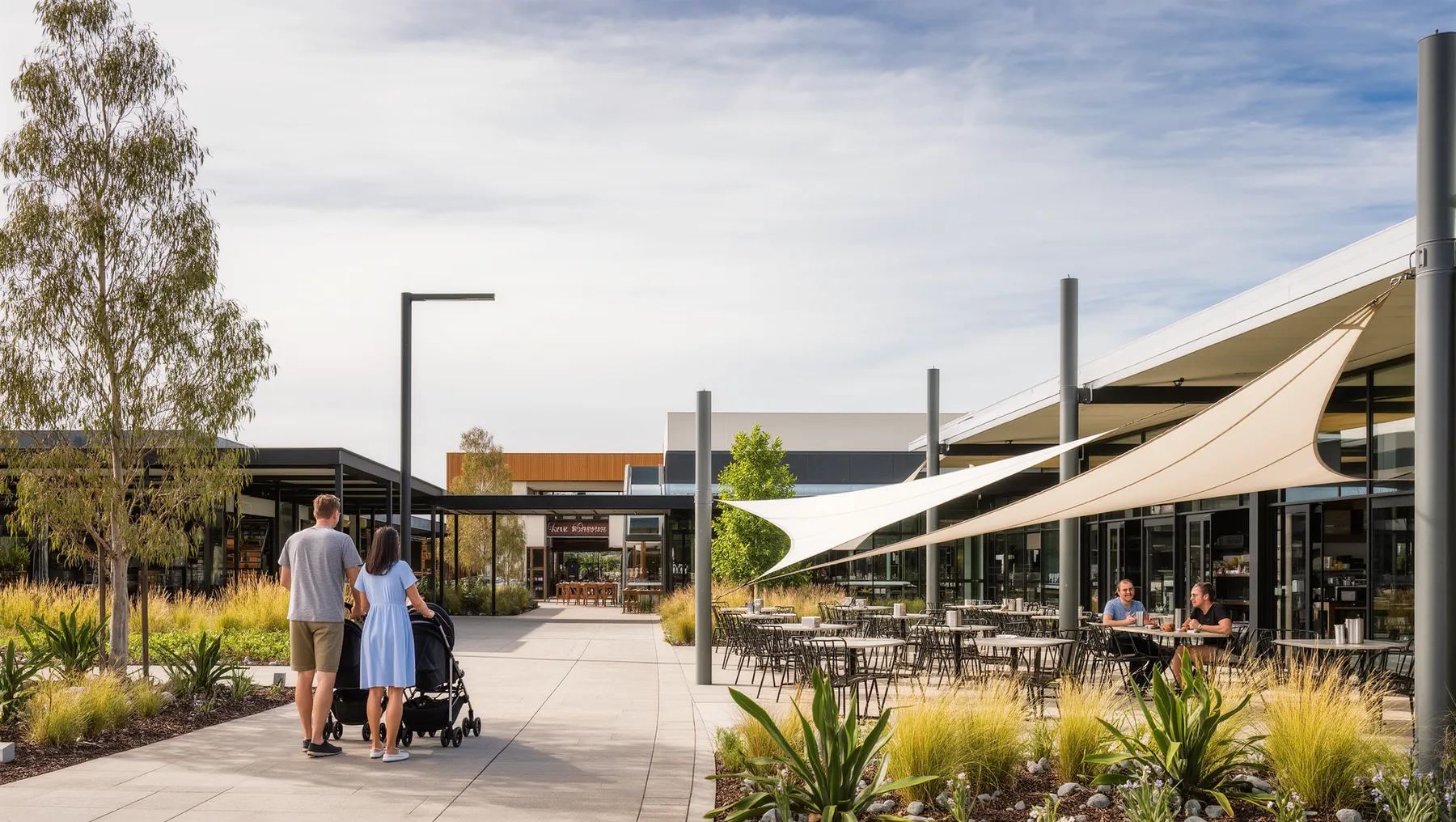 Aerial view of the future town centre area in Cranbourne West
